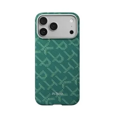 Pitaka Monogram Ultra Slim Case for iPhone 17 Pro Max - Gold / Green